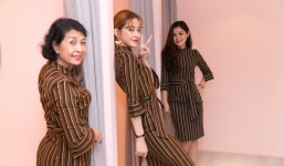 Chi Pu rủ mẹ và chị gái mặc đồ sành điệu giống hệt nhau